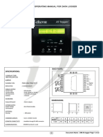 User'S Operating Manual For Data Logger: Specifications: Back Plate