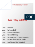 Gene Finding and HMMS: 6.096 - Algorithms For Computational Biology - Lecture 7