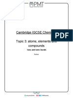 Cambridge IGCSE Chemistry Topic 3: Atoms, Elements and Compounds