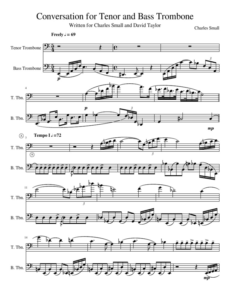 Conversation Between Tenor and Bass Trombone A Musical Dialogue in