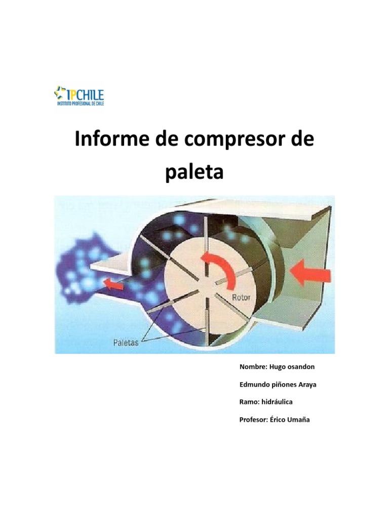 Informe sobre compresores de paletas | PDF | Presión | Ingeniería mecánica
