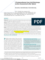 Safety Aspects of Postanesthesia Care Unit Discharge Without Motor Function Assessment After Spinal Anesthesia