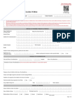 Motor Insurance - Claim Form: Date of Inward Claim Number