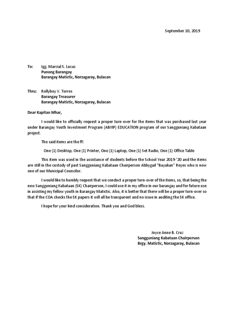 Turnover Letter 2 | PDF | Wellness