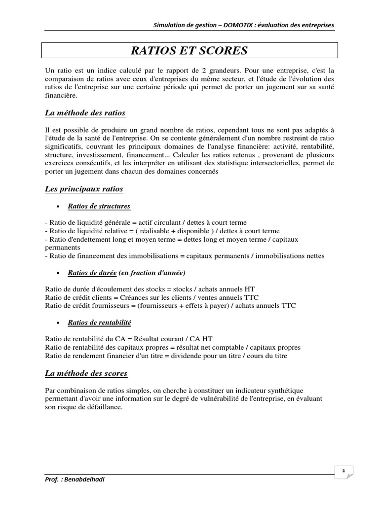 Conan Amp Holder Ratio Financier Les Societes