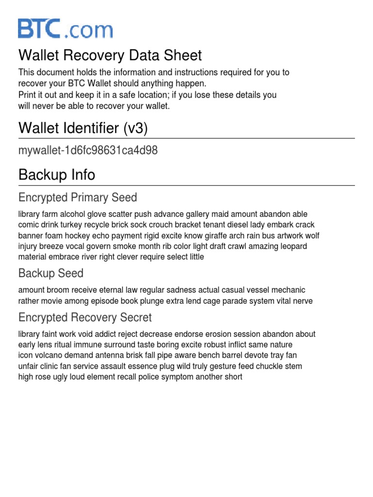 BTC Wallet Recovery Instructions Guide | PDF | Games & Activities