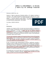 La Internacionalidad, La Arbitrabilidad y El Derecho Aplicable en La Nueva Ley de Arbitraje Comercial Internacional