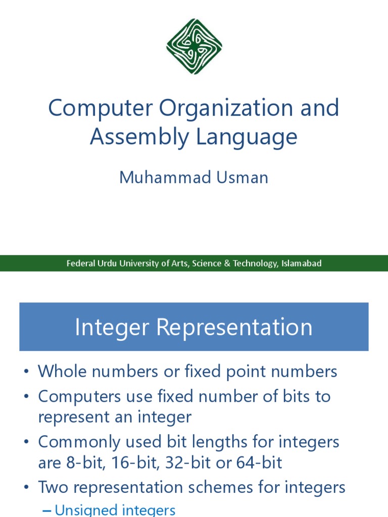 Computer Organization: Integer & Float Representation | PDF ...