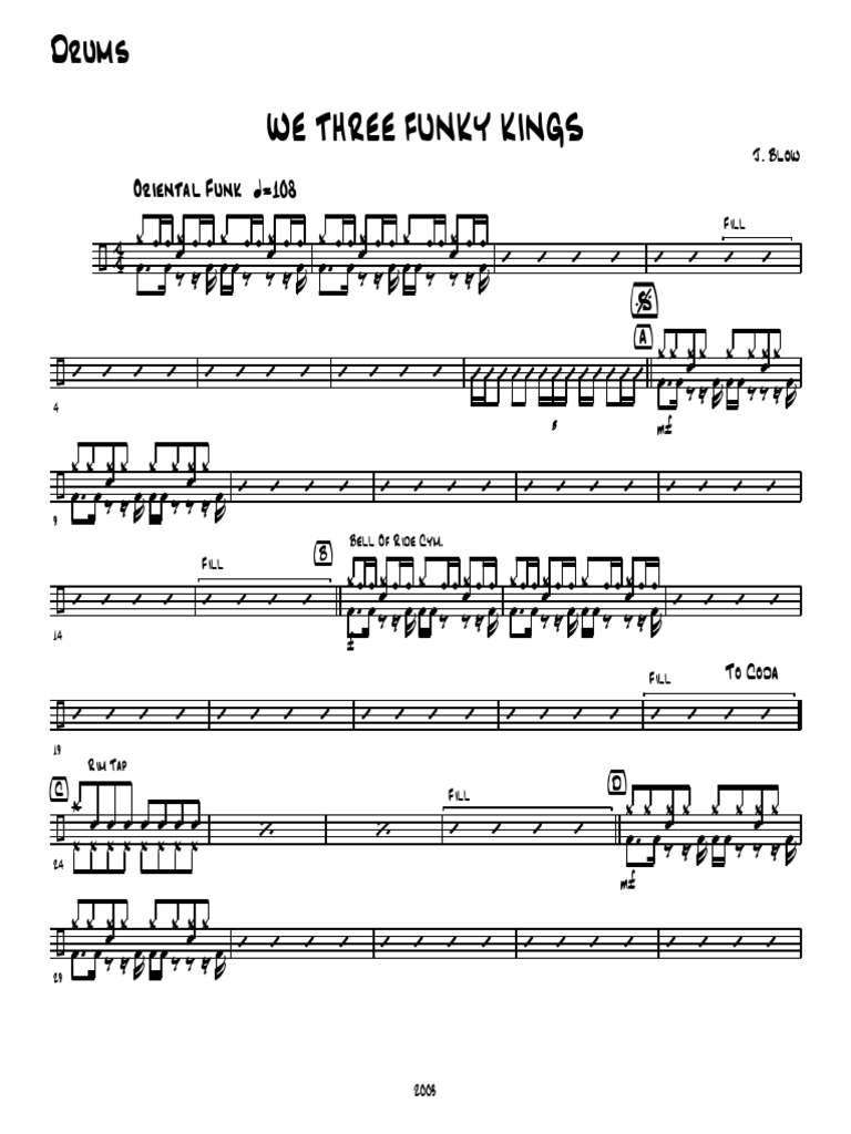We Three Funky Kings Drums PDF