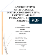 Plan Educativo Institucional Institucion Educativa Particular San Fernando