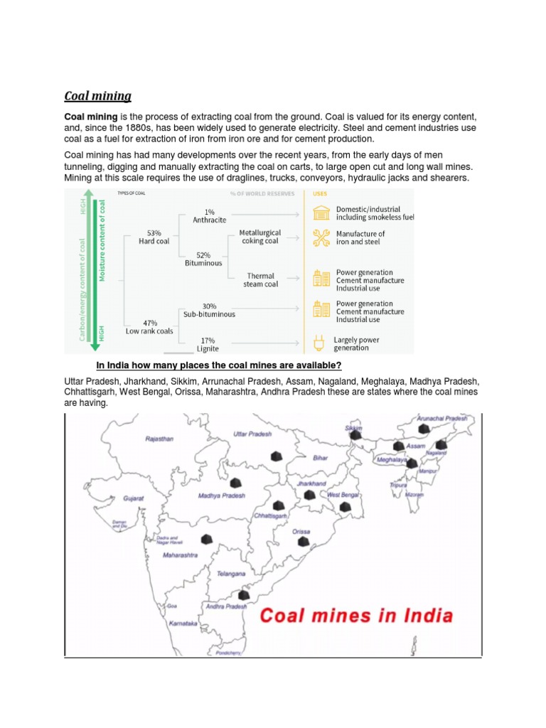 Coal Mining Coal Mining Is The Process Of Extracting Coal Pdf Coal