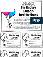 Birthday Lunch Invitations