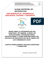 Bases Concurso de Danzas a Nivel de Insituciones Publicas y Privadas