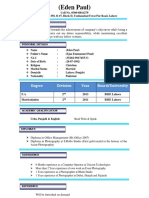 (Eden Paul) : Degree Division Year Board/University