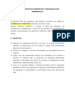 Plan de Preparación, Prevención y Respuesta Ante Emergencias