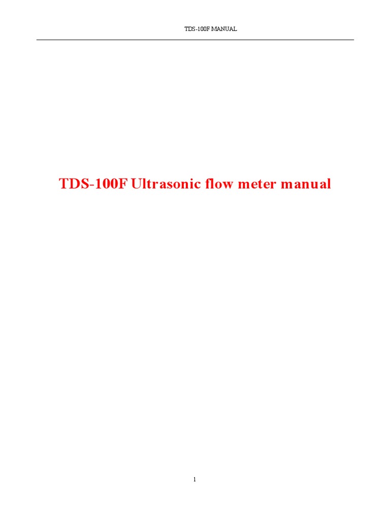 TDS-100F Ultrasonic Flow Meter Manual | PDF | Coaxial Cable | Flow ...