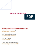 Present Continuous Positive and Negative
