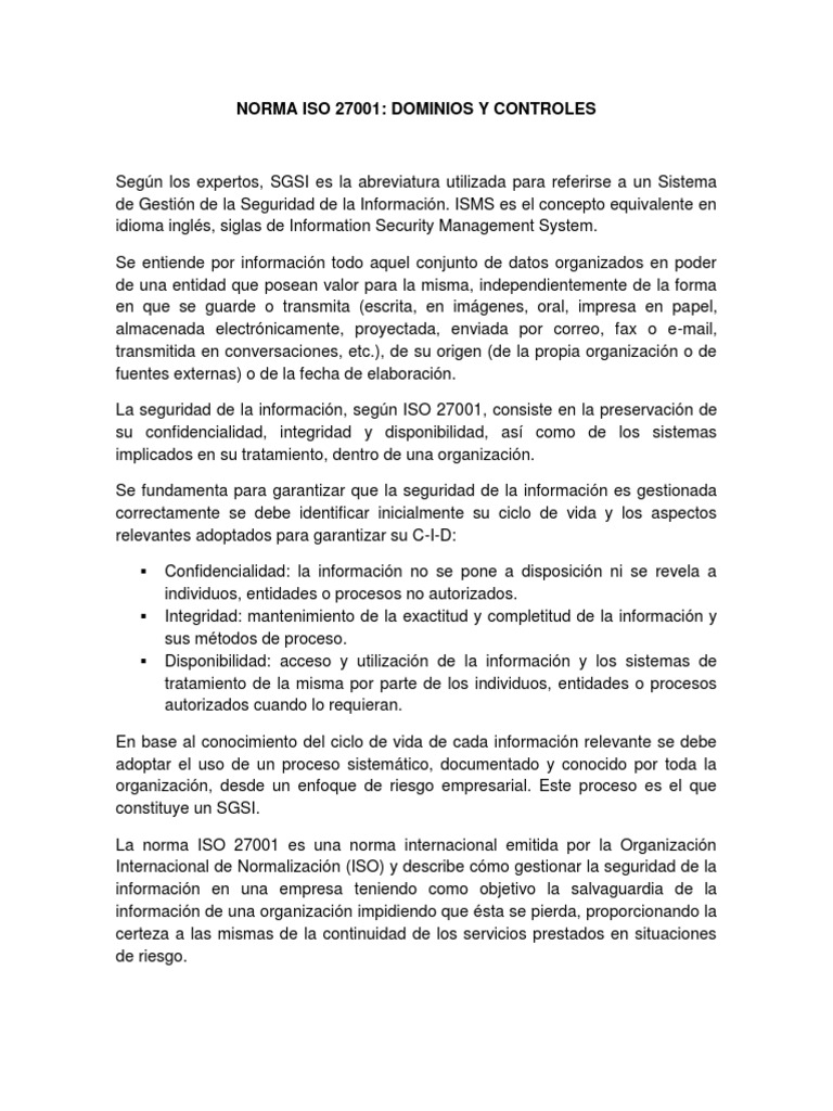 Seguridad de Activos en ISO 27001 | PDF | La seguridad informática ...