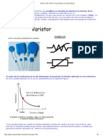 Varistor, VDR o MOV. Funcionamiento y Circuitos Basicos