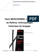 Henri MESCHONNIC Critique Du - A1479 PDF