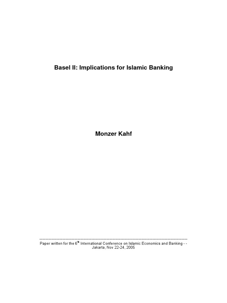 Basel II Implications For Islamic Banking PDF Basel Ii