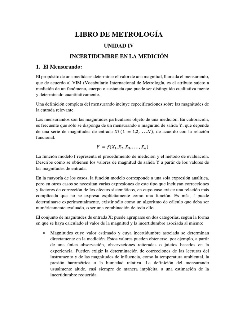 Incertidumbre en Metrología: Definición y Fuentes | PDF | Medición ...