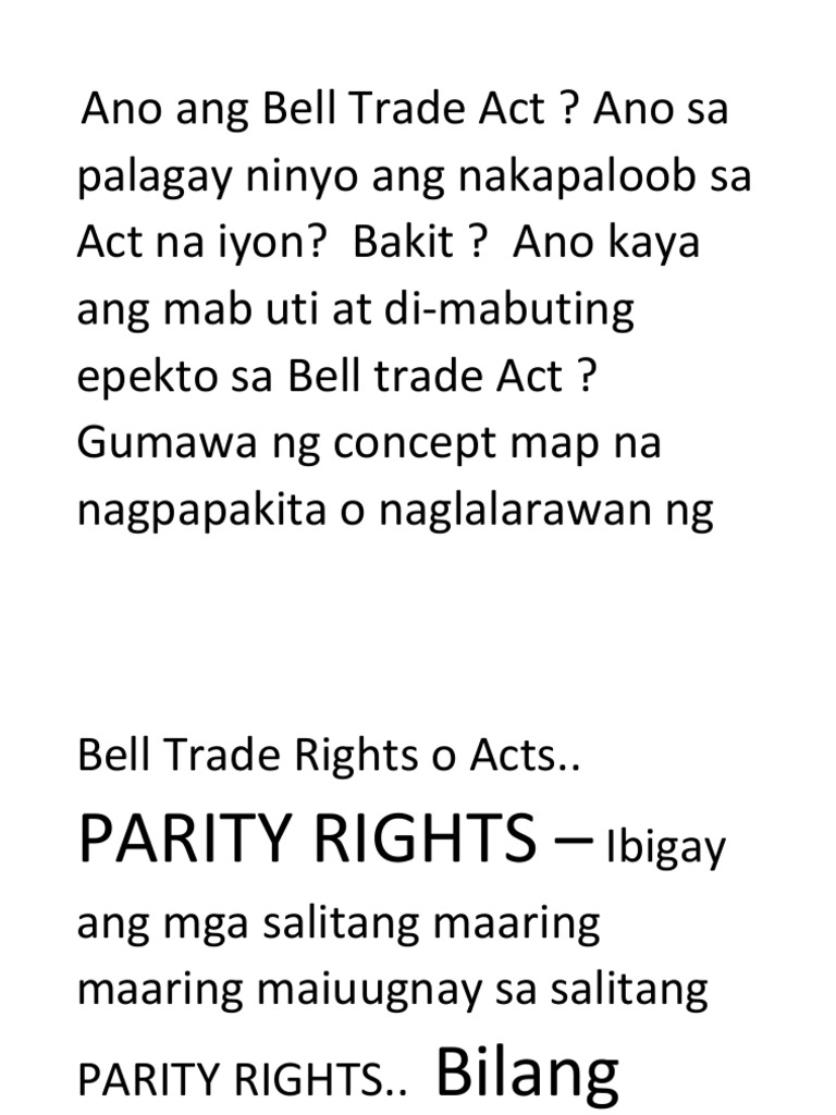 Ano Ang Bell Trade Act PDF