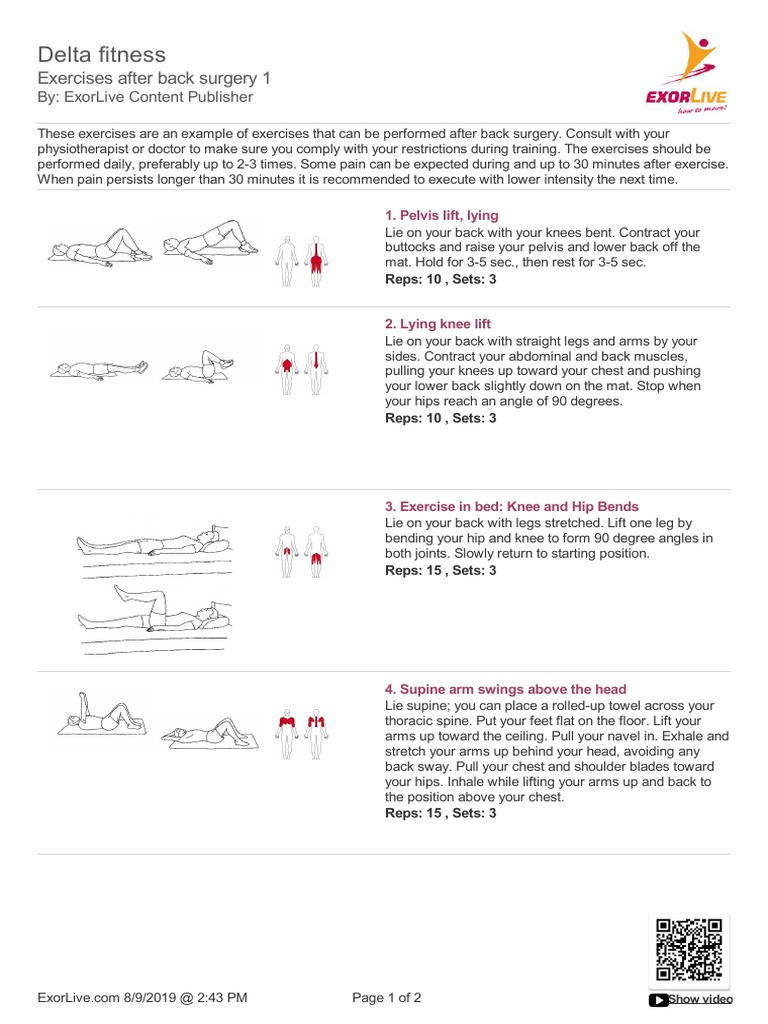 Exercises After Back Surgery 1 PDF Pelvis Knee