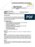 Examen Parcial Tecnología Del Transporte