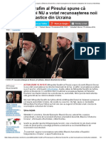 Mitropolitul Serafim Al Pireului Spune Că Biserica Greciei NU a Votat Recunoașterea Noii Structuri Ecleziastice Din Ucraina _ ActiveNews