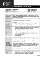 Microteach Lesson Plan: Taken From Alberta Program of Studies