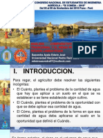 Análisis Comparativo DEL Riego Tradicional Y El Riego Presurizado en La Region Lambayeque