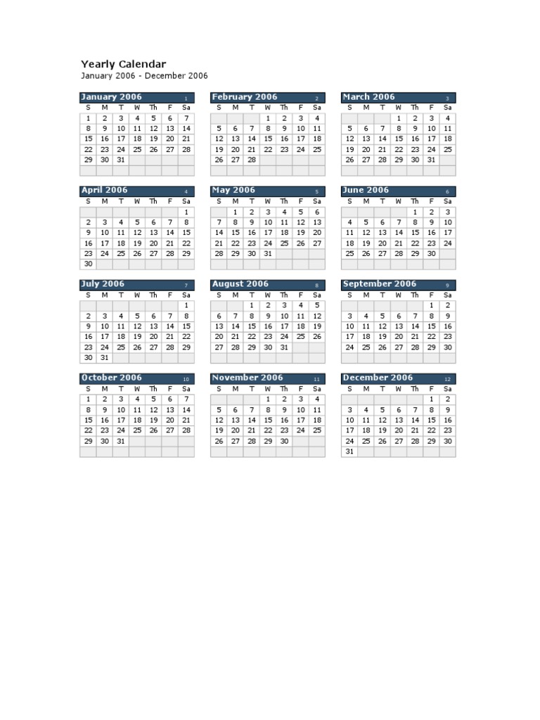 2006 Calendar | PDF | Holidays | Observances