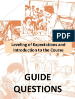 Leveling of Expectations and Introduction To The Course