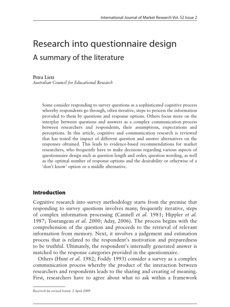 Questionnaire template picture