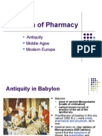 Evolution of Pharmacy: Antiquity Middle Ages Modern Europe