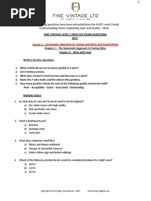 Fine Vintage Level 3 Practice Questions 2017