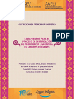 Lineamientos para El Proceso de Certificación de Proficiencia Lingüística en Lenguas Indígenas