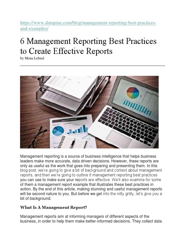 6 Management Reporting Best Practices To Create Effective Reports PDF