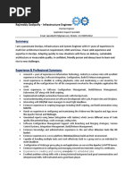 Rajireddy Gadipally - Infrastructure Engineer: Summary