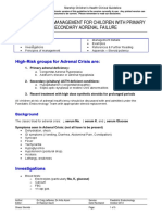 Stress Steroid Management For Children With Primary or Secondary Adrenal Failure