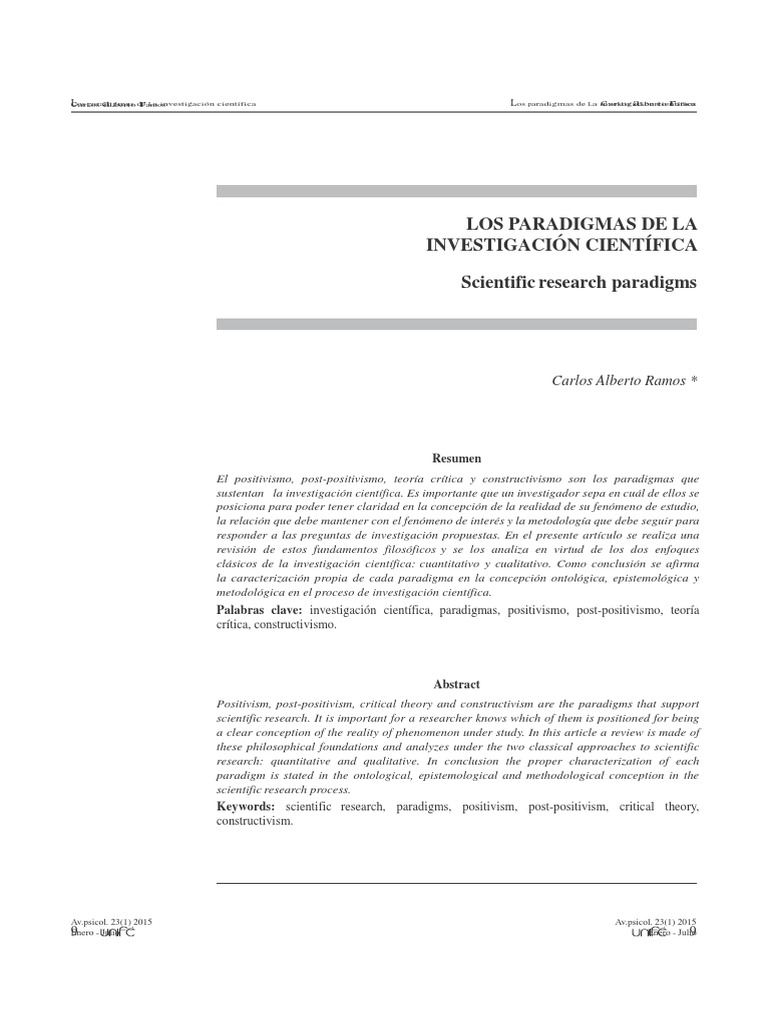 Paradigmas en la Investigación Científica | PDF | Paradigma | Teoría