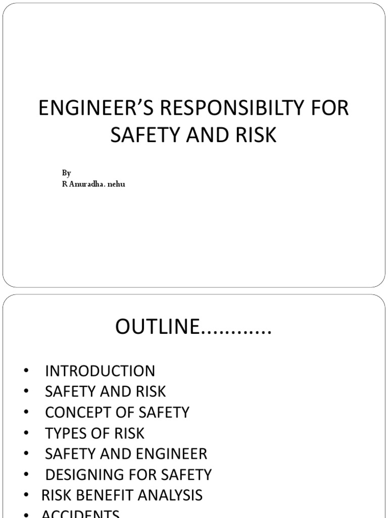 Engineer's Role in Safety and Risk Management | PDF | Risk | Safety