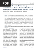 Review the Role of the Transparency Commitment of Human Resource Practices in the Employee's Satisfaction in Banking Sector