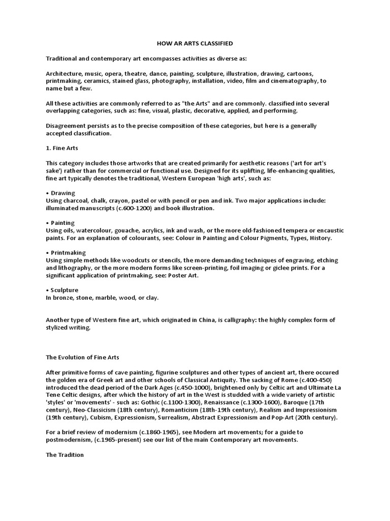 How Are Arts Classified PDF Fine Art Printmaking