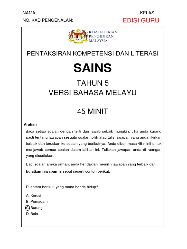 Tahun 5 Pkl Sains Bm Guru V2 0 Pdf