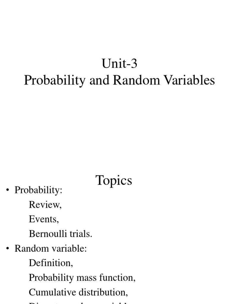 Probability and Random Variables Guide | PDF | Probability Distribution ...
