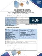 Guia de Actividades y Rubrica de Evaluacion - Tarea 1-Resolver Problemas y Ejercicios de Ecuaciones Diferenciales de Primer Orden.