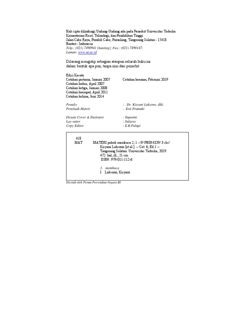 Laporan Kegiatan Prabaca Pdf