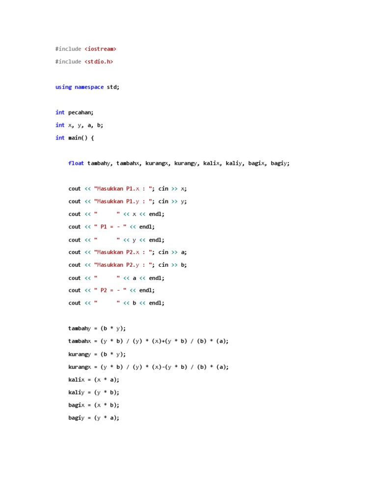 Program to perform basic arithmetic operations (addition, subtraction ...
